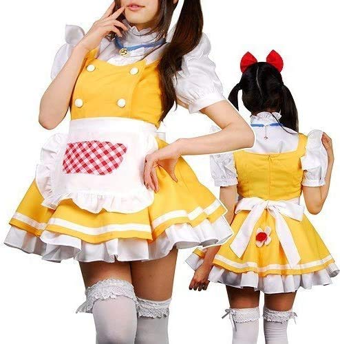 Amazon.co.jp: 漫天王 コスプレ衣装☆ドラミちゃんメイド服☆鈴付き